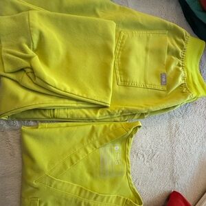 Figs Neon Yellow Scrubs Set